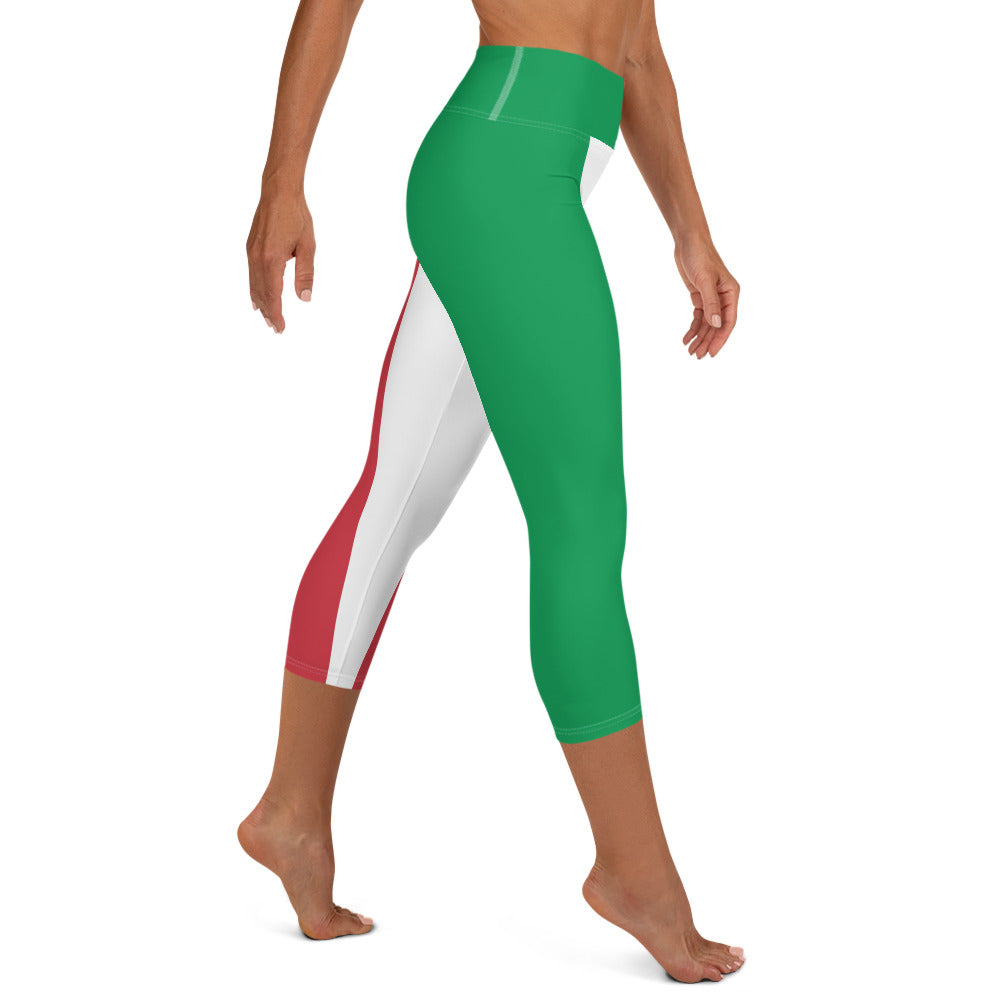 Italy Flag High-waist Yoga Capri Leggings