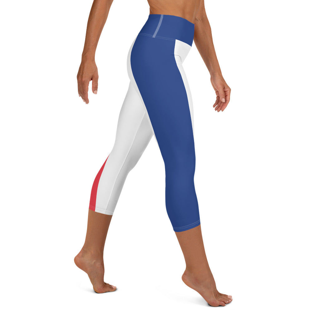 France Flag High-waist Yoga Capri Leggings