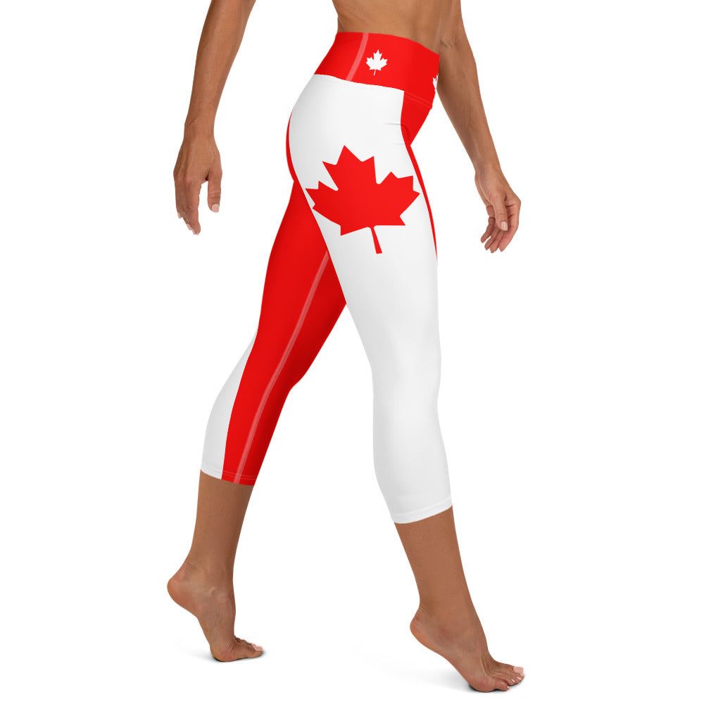 Canada Flag High-waist Yoga Capri Leggings