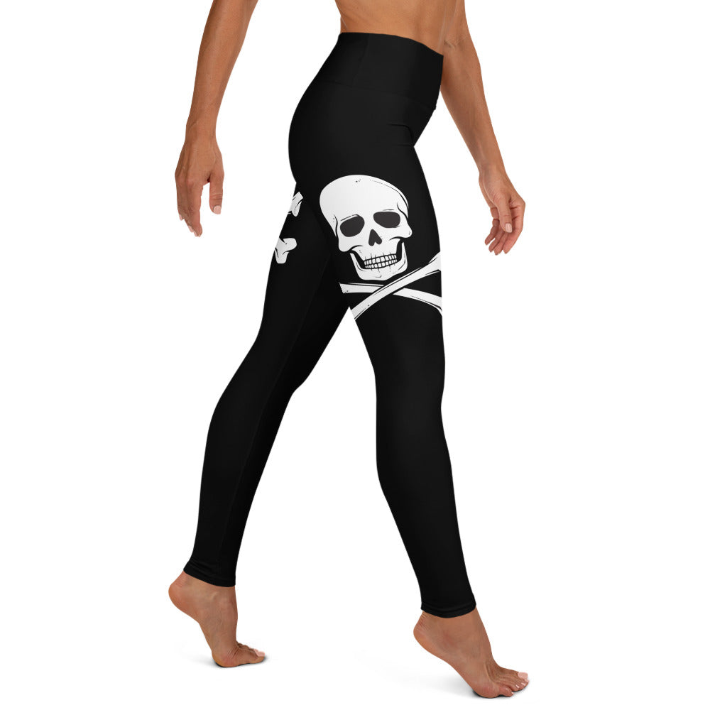 Jolly Roger Pirate Flag High-waist Yoga Leggings