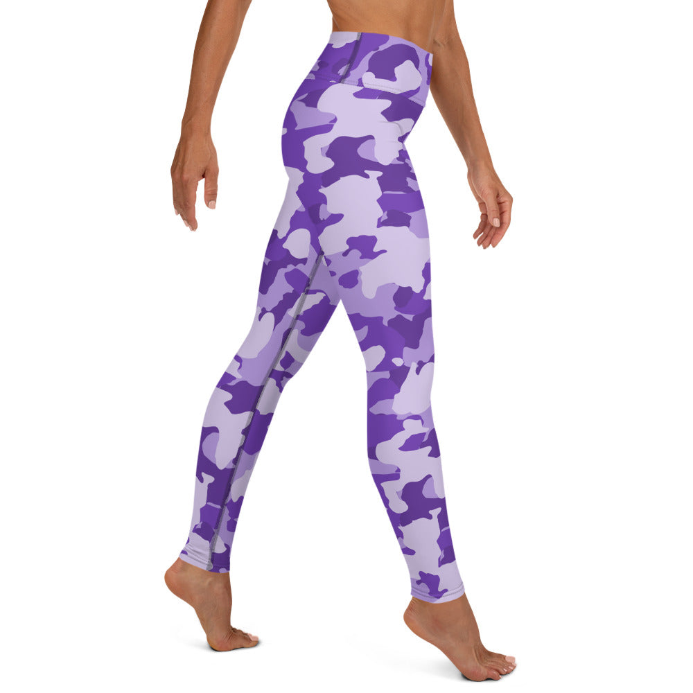 Purple Camo High-waist Yoga Leggings
