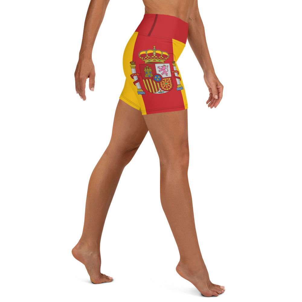 Spain Flag Yoga Shorts