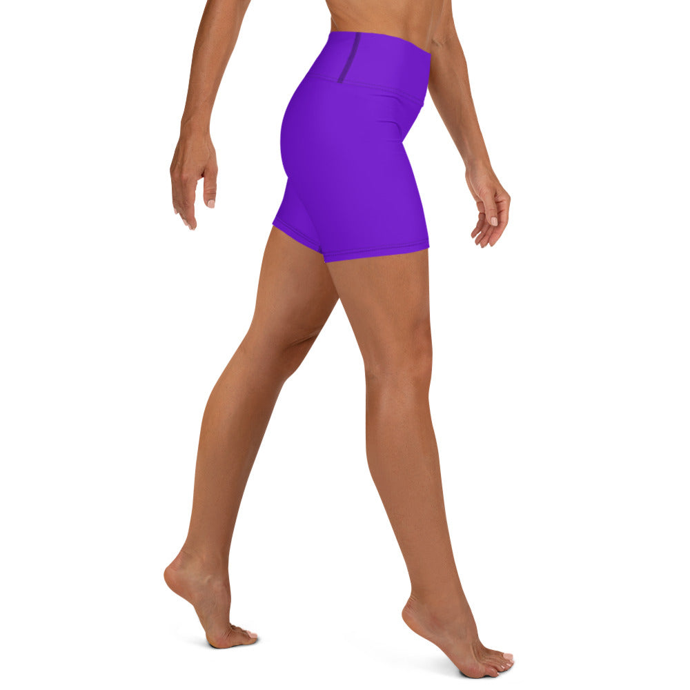 Neon Purple Solid Yoga Shorts