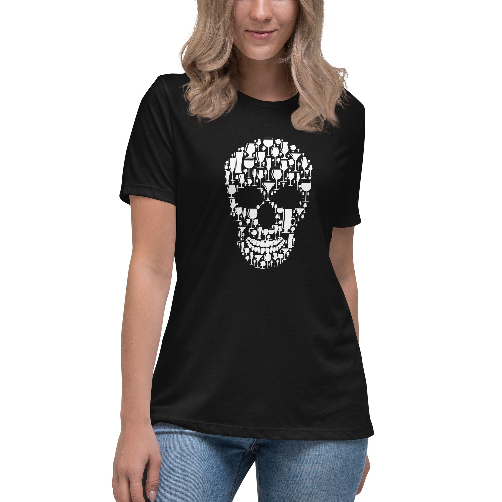Boozy Skull Women's Relaxed T-Shirt
